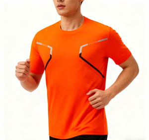 T-shirt de course à manches courtes de haute qualité, personnalisé, multicolores, respirant, à séchage rapide, anti-humidité, léger, pour la course en plein air - Product Image 5