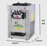 Nouvelle machine à crème glacée à 3 saveurs, contrôle tactile, en acier inoxydable, légère, portable, pour crème glacée molle, capacité 5L, 220V