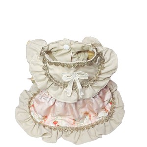 Dog Princess Dress Gold Trim Bunny Print Summer Pet Skirt Decorative Style <b>Small</b> Dog <b>Teddy</b> Pet - Product Image 4