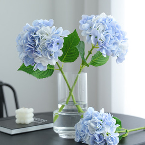 Katie Round Handmade <b>Hydrangea</b> <b>Artificial</b> <b>Flowers</b> White And Light Pink Plastic Silk High Simulation Wedding Home Decor - Product Image 2