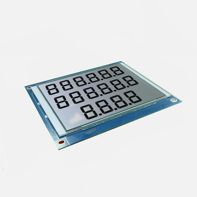 Fuel dispenser LCD display 664 type TN segment 16 digits LCD module with white LED backlight for fuel dispenser