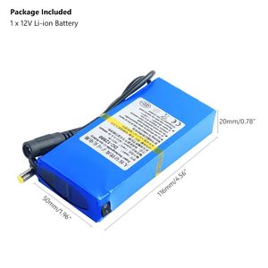 Hochwertige wiederauf ladbare Lithium batterie 12V 9800mAh Batterien DC-Anschluss 5,5x2,1mm mit Ein/Aus-Schalter - Product Image 4