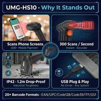 Escáner de Código de Barras USB CCD 1D UMG-HS10 Económico y Portátil ±60 °   Ángulo para el punto de pago de la tienda de belleza
