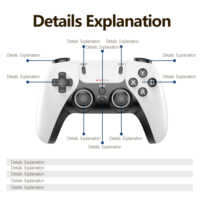 2,4G Kabelloser Spiele-Controller im Paar, 2er-Set Gamepad in Verschiedenen Farben, Kompatibel mit Android, SmartTV für Retro-Spielkonsolen