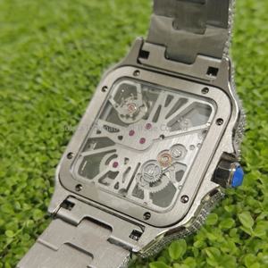 Reloj Mecánico de Acero Inoxidable de Alta Calidad, Estilo Hip Hop, Completamente Cubierto de Diamantes, para Hombre, con Diamantes Moissanite VVS - Product Image 6