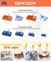 Bol chauffant pour animaux de compagnie anti-gel pour l'extérieur, thermostat, imperméable, amovible, bol chauffant électrique pour nourriture et eau pour chiens, chats et animaux de compagnie
