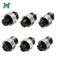 Connecteur femelle GX12 2-7 broches en laiton moulé par injection avec noyau en caoutchouc aviation, à souder pour câblage d'alimentation vidéo embarqué