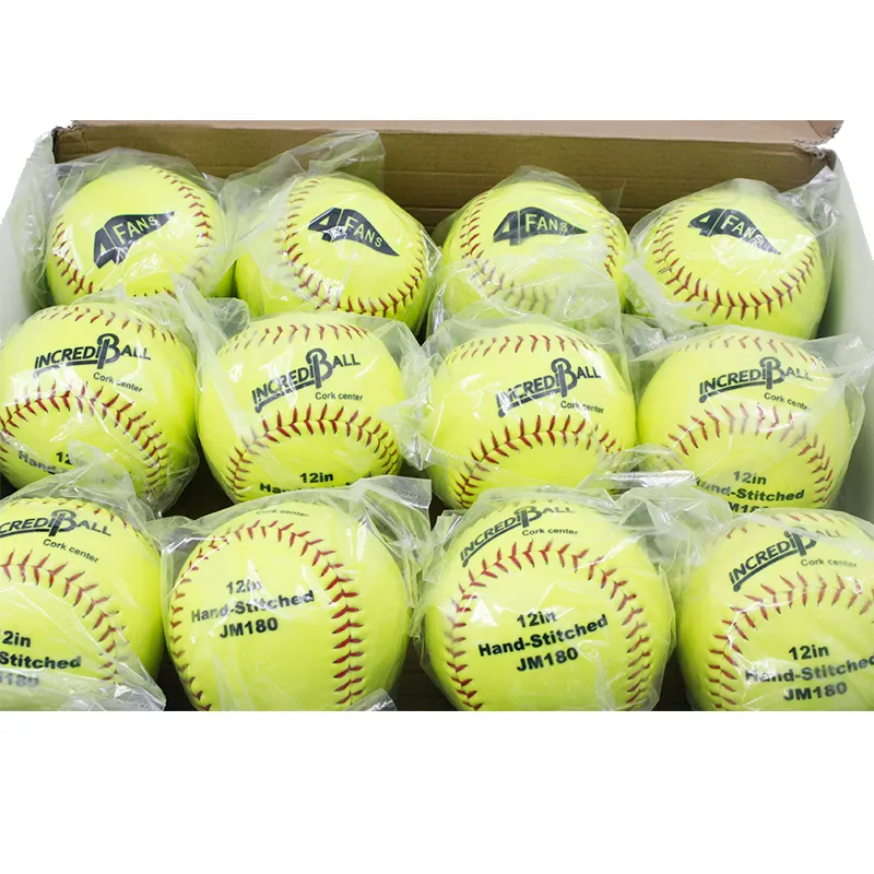 OEM Low MOQ Custom Logo Hand gefertigtes Kunstleder 12 "oder 11" Offizieller Trainings-Softball für das Training