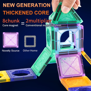 Azulejos de plástico magnéticos 3D de gran tamaño, juego de STEM, juguete de construcción para niños que fomenta el trabajo en equipo y la conciencia espacial - Product Image 4
