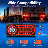 Nouveau feu arrière LED ABS rouge 4-en-1 universel pour camion, remorque, semi-remorque, camionnette (stop, frein, clignotant, marche arrière)
