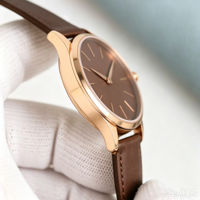 Jam Tangan Mekanik Wanita 35mm Rose Gold Berlian Kristal Safir Kaliber 240 Movement Laser Pointer