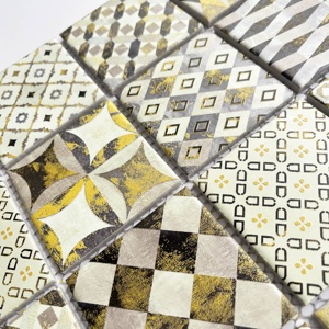 <span class=keywords><strong>Piastrelle</strong></span> in Mosaico Ceramico 3D Nero e Oro Effetto Marmo, 305x305mm, per Cucina e <span class=keywords><strong>Bagno</strong></span>, Decorazione d'Interni - Product Image 5