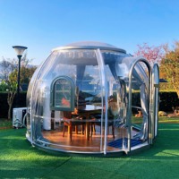 Hébergement d'isolation acoustique pour l'observation des étoiles hôtel sphérique personnalisé géodésique polycarbonate glamping bulle maison dôme tente