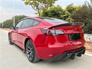 Nhà Máy Giá Sợi Carbon Cơ Thể Kit Cho Tesla Mô Hình <span class=keywords><strong>3</strong></span> Facelift V V Phía Trước Lip Phía Sau Khuếch Tán Spoiler Bên Váy Mới Xe Bumper - Product Image 5