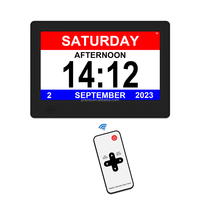 Jam Alarm Digital, 7 8 10 inci kalender Digital pengingat obat WiFi tato Alarm jam pengingat harian