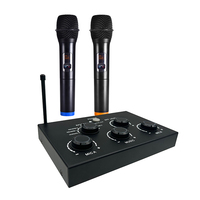 Profesyonel Ev Sineması Kablosuz Dijital Karaoke Mikser Sistemi Çift UHF 2 Kanallı Dinamik Mikrofonlar Amplifikatör için DSP Efektleri