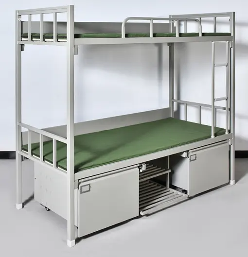 Litera doble de metal y madera para niños, cama bonita con armario, bajo precio