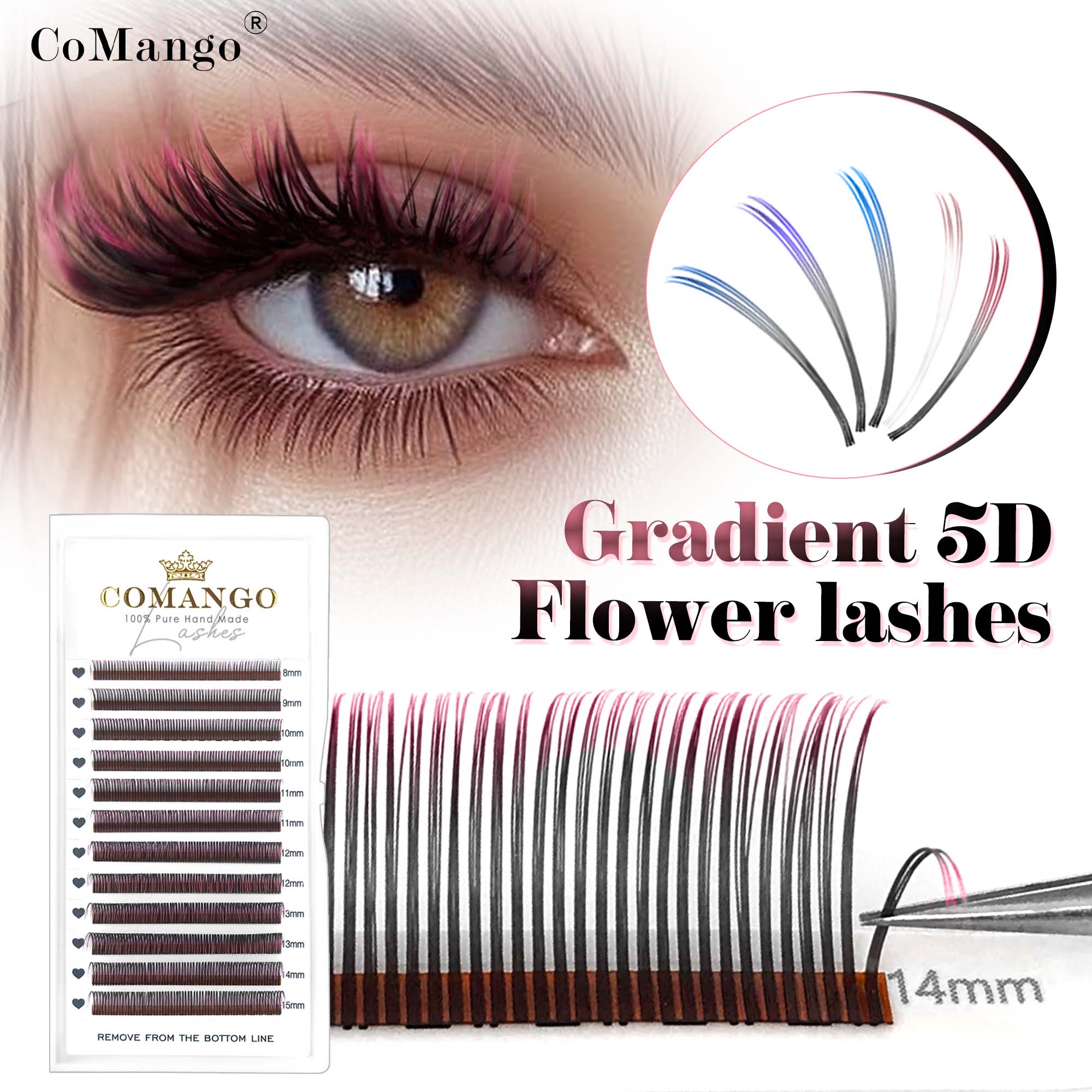 Faux cils féériques 5D ombrés