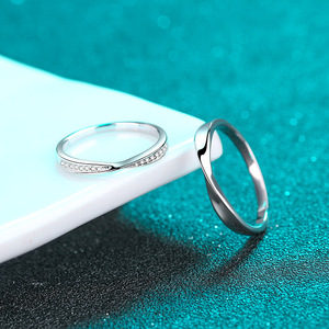 Anillos de boda, conjunto de pareja, anillo de moissanita para mujer, anillo de pareja, joyería de plata 925, joyería de moissanita - Product Image 5