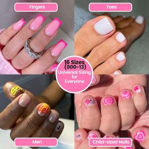 <span class=keywords><strong>Kit</strong></span> de gel poly pour ongles de pieds et de mains GlimightyX, forme plate droite, double forme, réutilisable, pré-gravées, sans lime nécessaire, 16 tailles carrées - Product Image 2