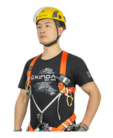 XINDA Harnais d'escalade noir avec bretelles pour équipement de spéléologie et de canyoning SRT