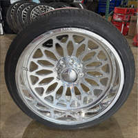 Velg Truk Tempa Custom Polished Deep Concave 22X12 24X14 28X16 30X16 dengan Floating Cap 8X165.1 8X170 8X180 untuk RAM 2500