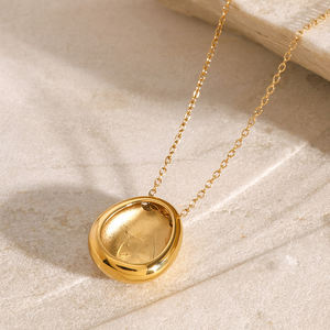 J & D18kゴールドステンレススチール多用途シンプルゴールドドットネックレス605cmミニマリストシックアクセサリー - Product Image 4