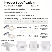 Ecolux ETL 5CCT Plafonnier mural en plâtre, luminaires encastrés pour plaques de plâtre GU10, downlight encastré intelligent pour salon, hôtel, couloir