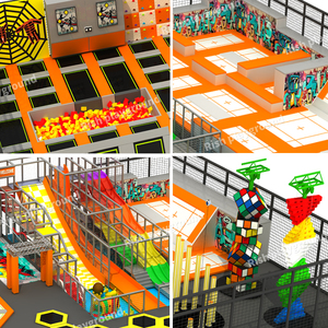 <span class=keywords><strong>Parc</strong></span> de jeux intérieur modulaire pour enfants avec trampoline et parcours Ninja Warrior - Product Image 5