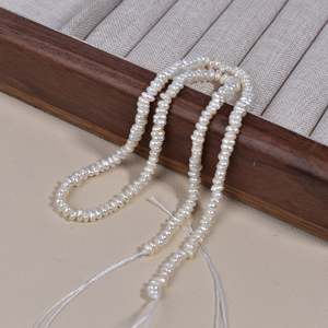 Perles d'eau douce naturelles 1124, presque rondes, 2-3 mm, pour colliers, bijoux élégants et lustrés - Product Image 3