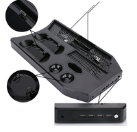 Support vertical avec ventilateur de refroidissement pour Playstation 4, support pour lunettes PSVR avec fentes, kit de rangement de jeux pour PS4/PS4 Slim/PS4 Pro
