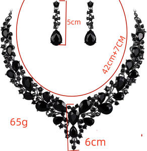 أزياء فاخرة للنساء فستان زفاف مجوهرات مجموعات دمعة حجر الراين كريستال العروس بيان قلادة قلادة تتدلى الأقراط مجموعة - Product Image 6