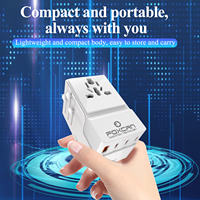 Adaptateur de voyage universel Foxcan 120W avec 2 ports USB Type-C et 2 ports USB-A 10A, compatible avec les prises US, EU, UK, AU, adaptateur secteur pour les voyages d'affaires
