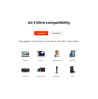 Lunettes intelligentes AR XREAL Air 2 Ultra 6 DoF 52 °   Lunettes intelligentes VR Nreal Air2 Ultra avec écran géant de 385 pouces, FOV 4K 3D HD