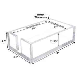 Acrílico, titular de toalla de baño de la servilleta de papel de toallas de mano Lucite bandeja de lujo de servilletas claro cesta moderno para cuarto de baño