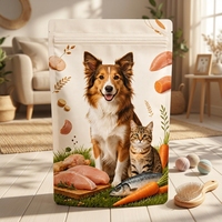 Sachet refermable à fermeture éclair, personnalisé, imprimé, de qualité alimentaire, résistant à l'humidité, mat, pour friandises pour chiens, chiots, nourriture pour chats, collations pour animaux, anti-odeur, refermable