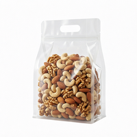 Sachet Doypack mat anti-fuite à fond plat octogonal scellé avec fermeture éclair en CPP, transparent, de qualité alimentaire, pour noix et café