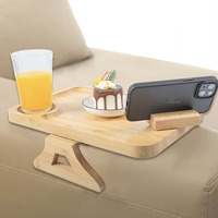 Support de téléphone rotatif à 360° en bambou pliable, design moderne, durable et multifonctionnel, pour accoudoir de canapé, directement de l'usine