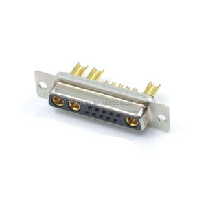 ขั้วต่อ D-SUB 13W3 แบบตัวเมีย กำลังสูง ชนิดขาตรง ชุบทอง รองรับกระแสไฟ 10A แบบเชื่อมต่อสายด้วยการบัดกรี - Product Image 1