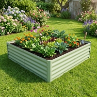 Jardinière ovale galvanisée pour intérieur, résistante à la décomposition, en métal, pour légumes et fleurs, jardinière surélevée