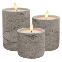 Bougie sans flamme LED avec cire véritable dans un pot en ciment écologique pour la décoration intérieure, les mariages et Diwali Pot en béton