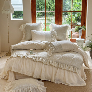 Juego de Ropa de Cama de Algodón Boboli Rose, Estilo Francés Coreano, 140 Piezas, con Volantes, para Uso Doméstico - Product Image 1