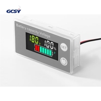 Indikator kapasitas baterai DC 8V-100V, pengukur voltase Voltmeter mobil motor litium asam timbal 12V 24V 48V 72V 6133A