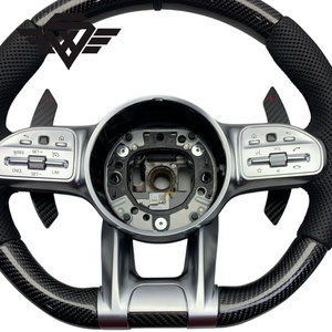 Volant en fibre de carbone pour Mercedes Benz W204 W213 2012 <span class=keywords><strong>2021</strong></span> <span class=keywords><strong>AMG</strong></span> 809 A35 A45 C63, style sport, vente directe d'usine - Product Image 5