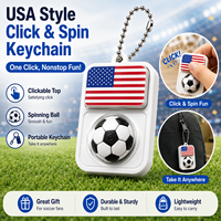 Porte-clés anti-stress rotatif portable en forme de drapeau de football imprimé en 3D, jouet anti-stress, pendentif de sac à dos, stock US