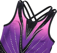 Meilleure vente de justaucorps de gymnastique et de ballet sans manches de style simple ensembles de performance d'épissage par sublimation pour enfants