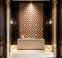 Panneau en placage de bois KISSWOOD, design artisanal moderne, motif géométrique, design graphique, chambre à coucher, bureau à domicile, bar à domicile, salon