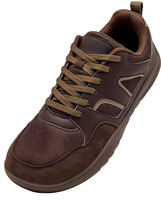 Chaussures pieds nus de luxe pour hommes et femmes |   Pied large |   Baskets de marche légères en maille à lacets marron