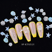 Breloques lumineuses pour ongles, décorations en résine qui brillent dans le noir, avec formes de rose, de crâne, d'étoile de mer et de coquillage, pour fête d'Halloween