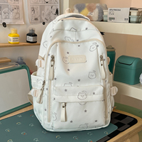 Sac à dos décontracté multi-poches bleu clair grande capacité pour femme, idéal pour le travail et les voyages (vente en gros)
